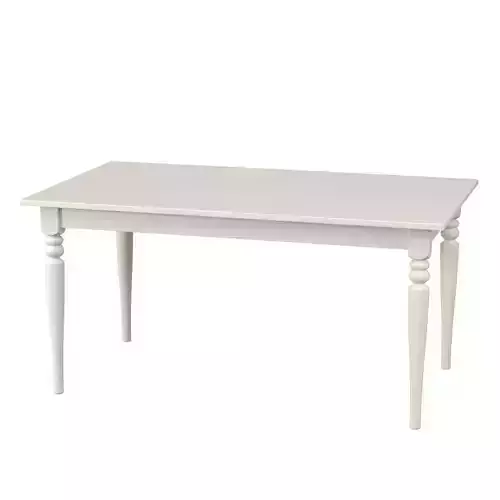 Ingatorp Extendable White Table PBR 3D model