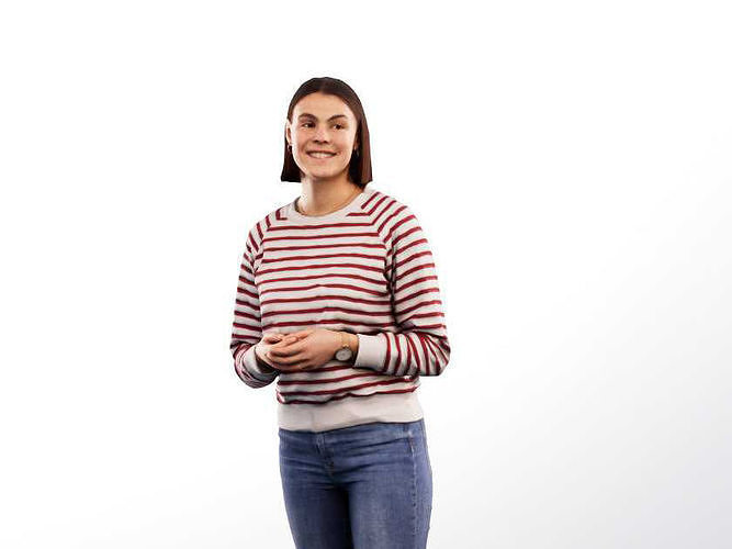 Helen 14234 - Casual Young Woman Low-poly 3D model