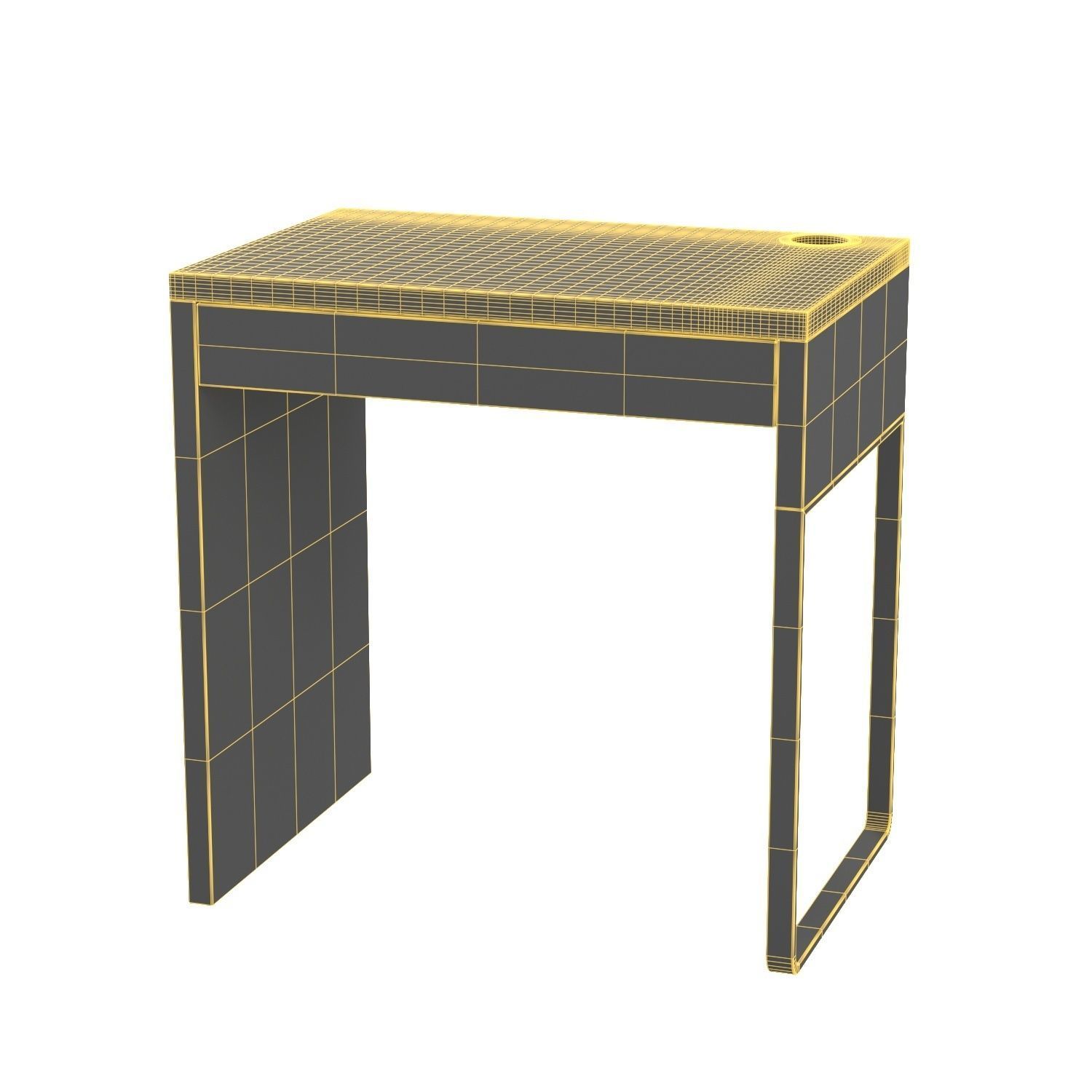 Rectangular Micke Desk PBR 3D model_5