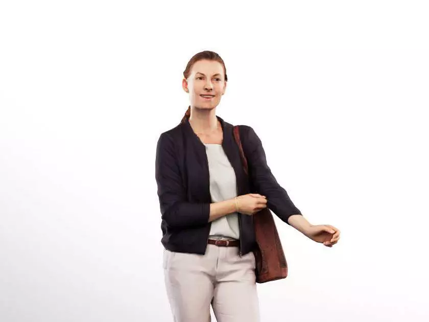 Abby 13373 - Standing Casual Woman With Bag Low-poly 3D model