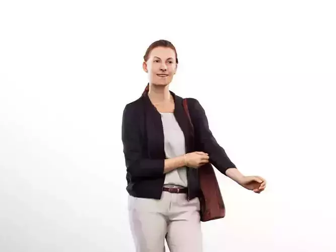 Abby 13373 - Standing Casual Woman With Bag Low-poly 3D model