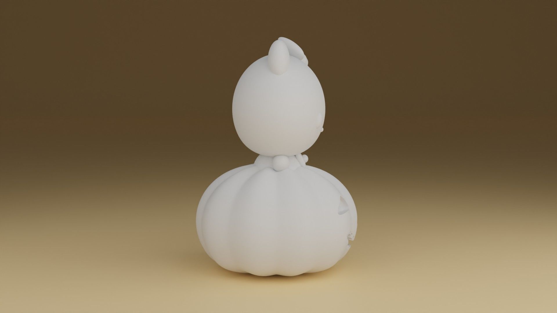 halloween pumpkin kitty 3D print model_3