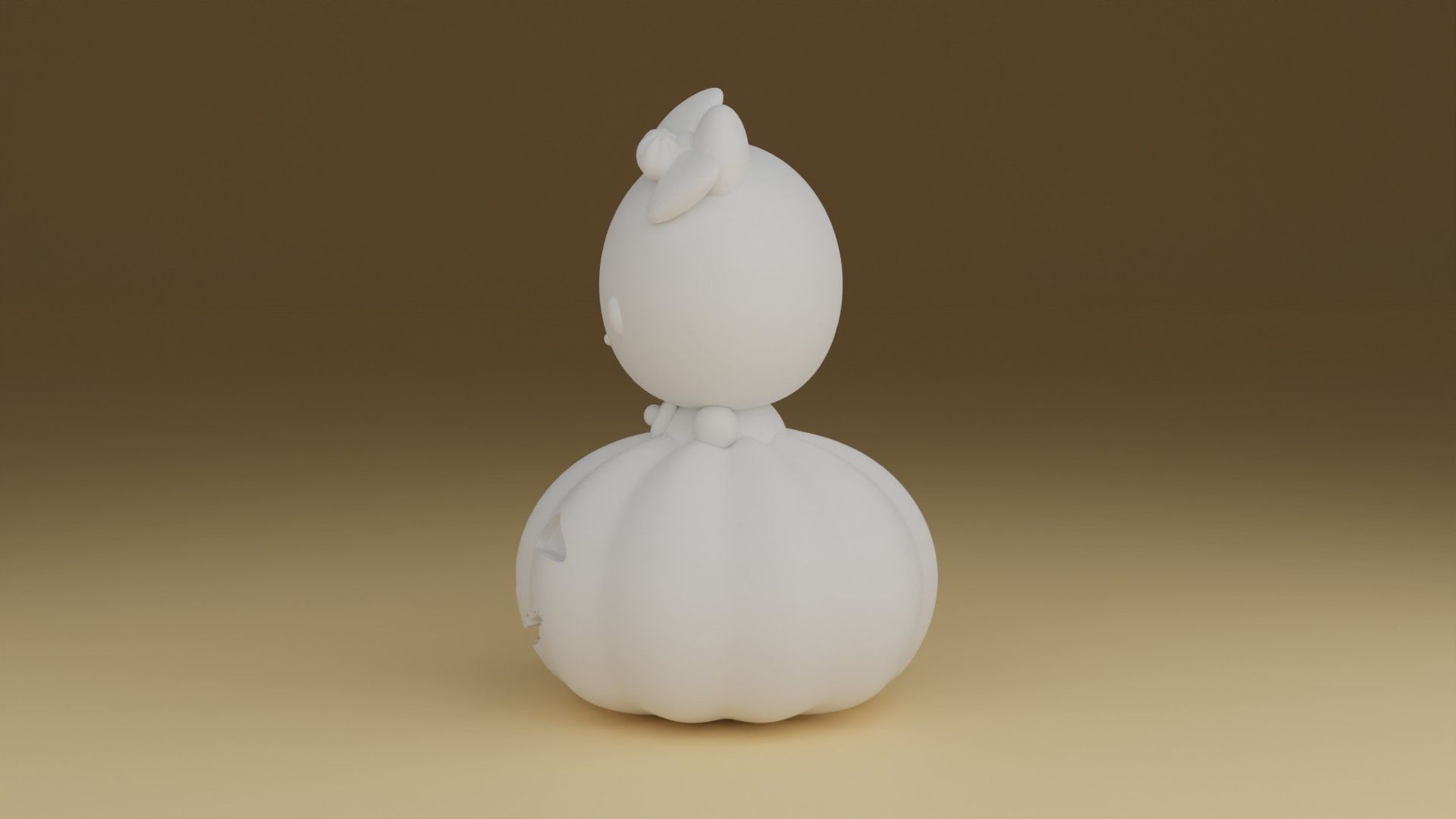 halloween pumpkin kitty 3D print model_6