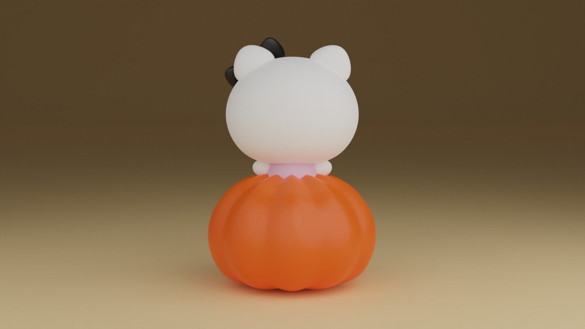halloween pumpkin kitty 3D print model_11