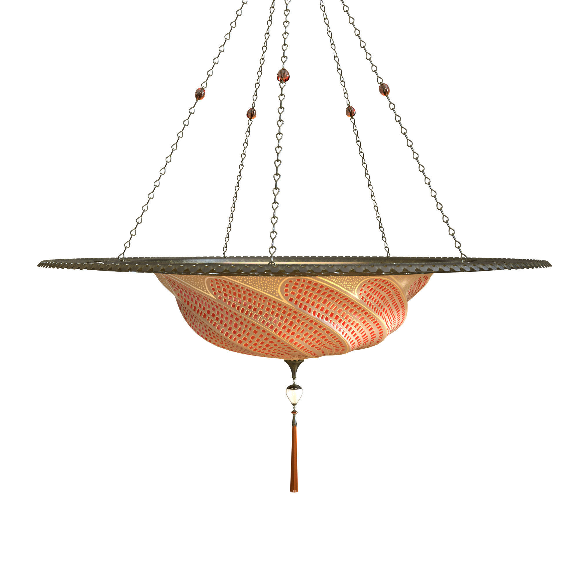 Scudo Saraceno  Glass lamp with metal ring Red Mosaic 3D model_2