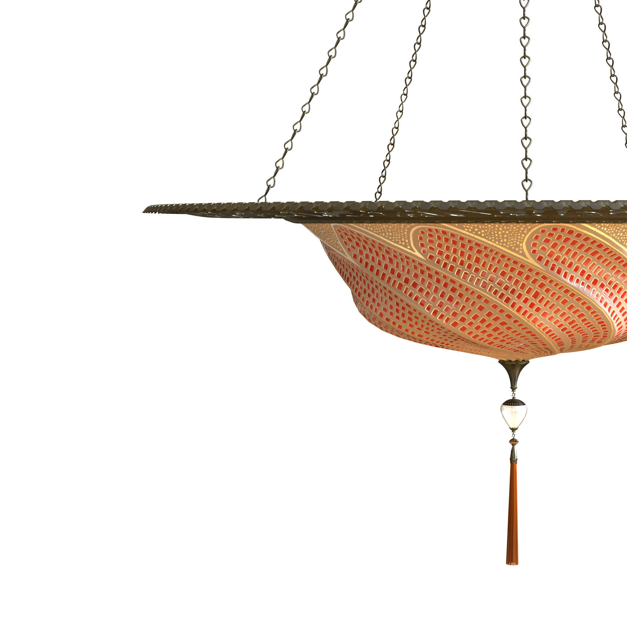 Scudo Saraceno  Glass lamp with metal ring Red Mosaic 3D model_1