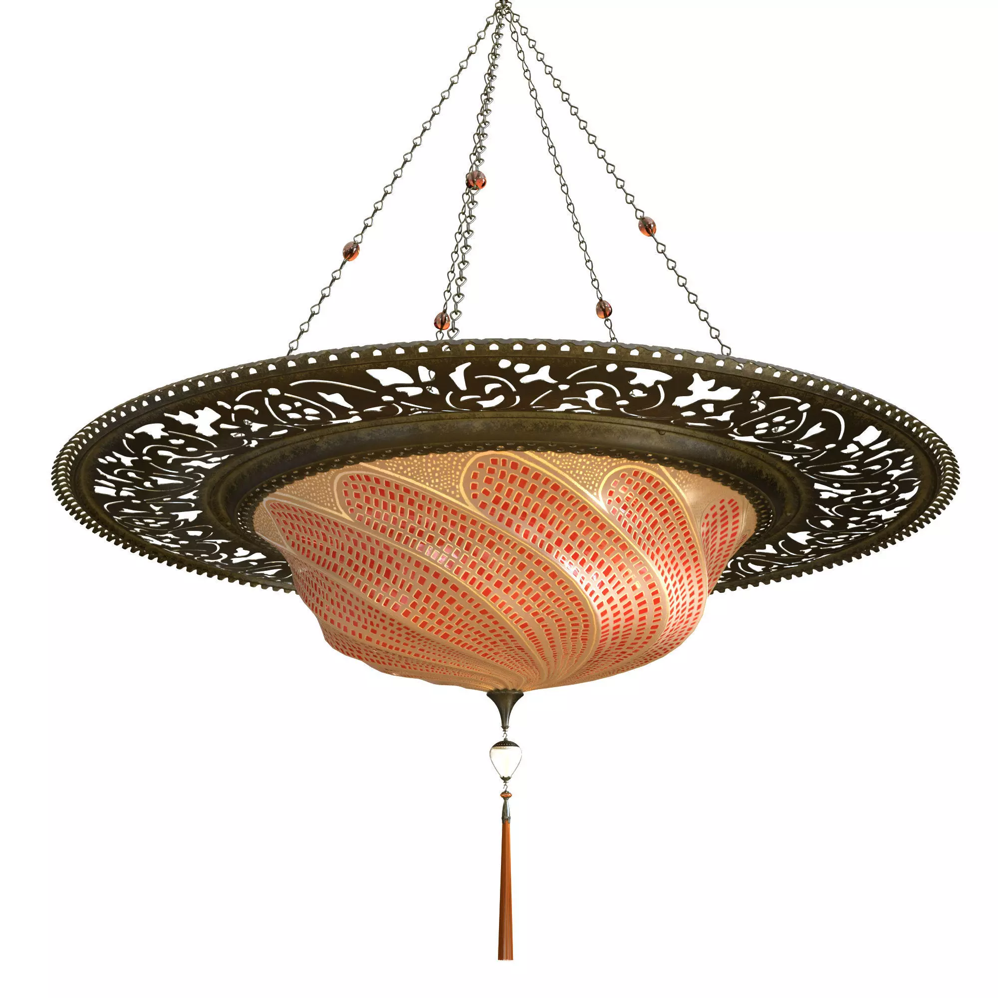 Scudo Saraceno  Glass lamp with metal ring Red Mosaic 3D model_0