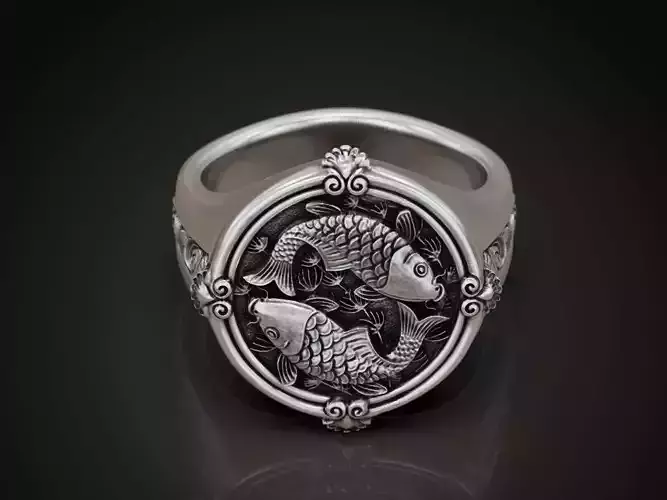 Ring koi fish carp  3D print model