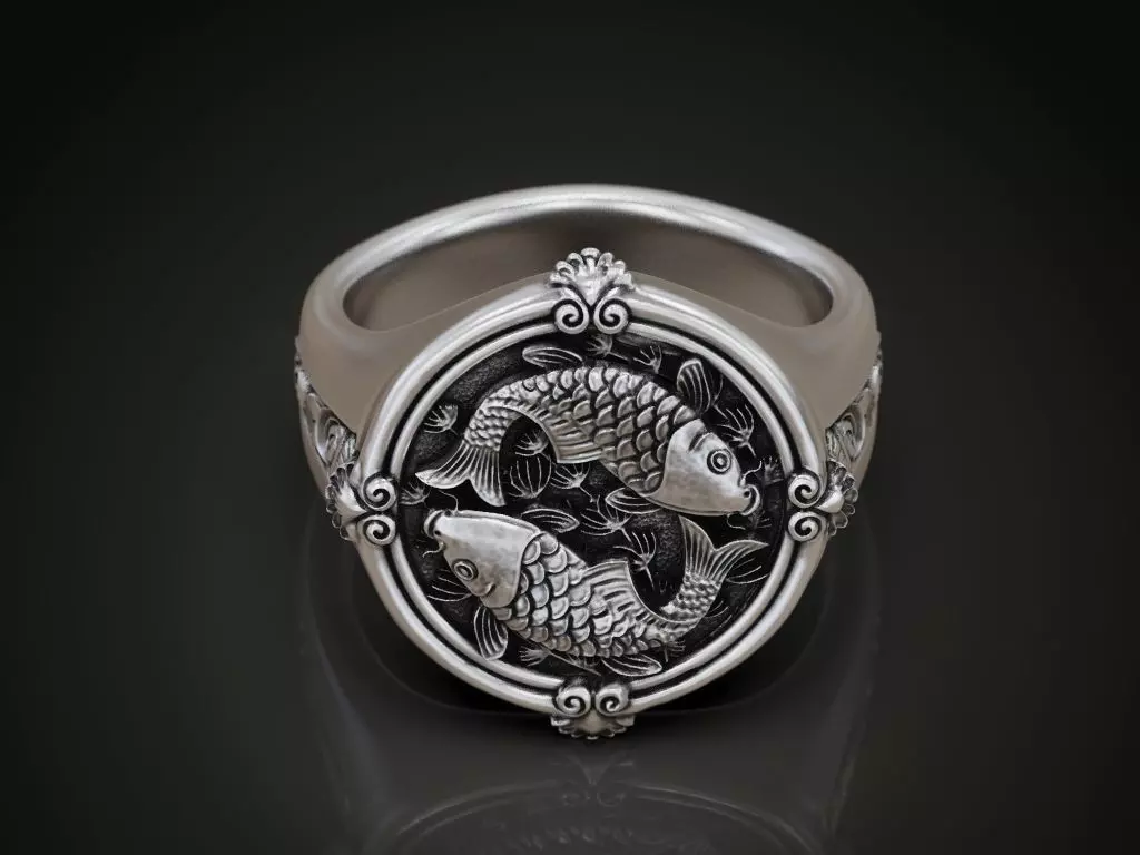 Ring koi fish carp 3D print model_0