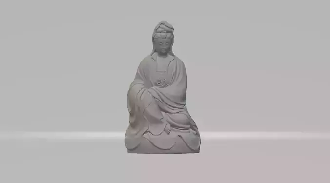 Guanyin Bodhisattva Sitting Statue  3D print model