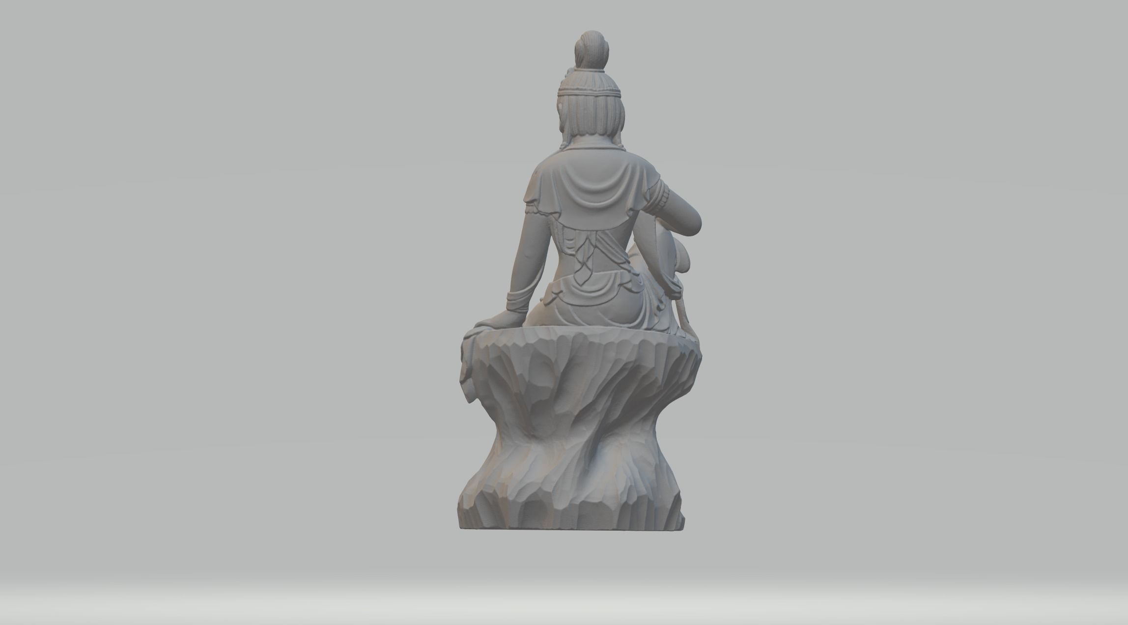 Guanyin Bodhisattva Sitting Statue 3D print model_2