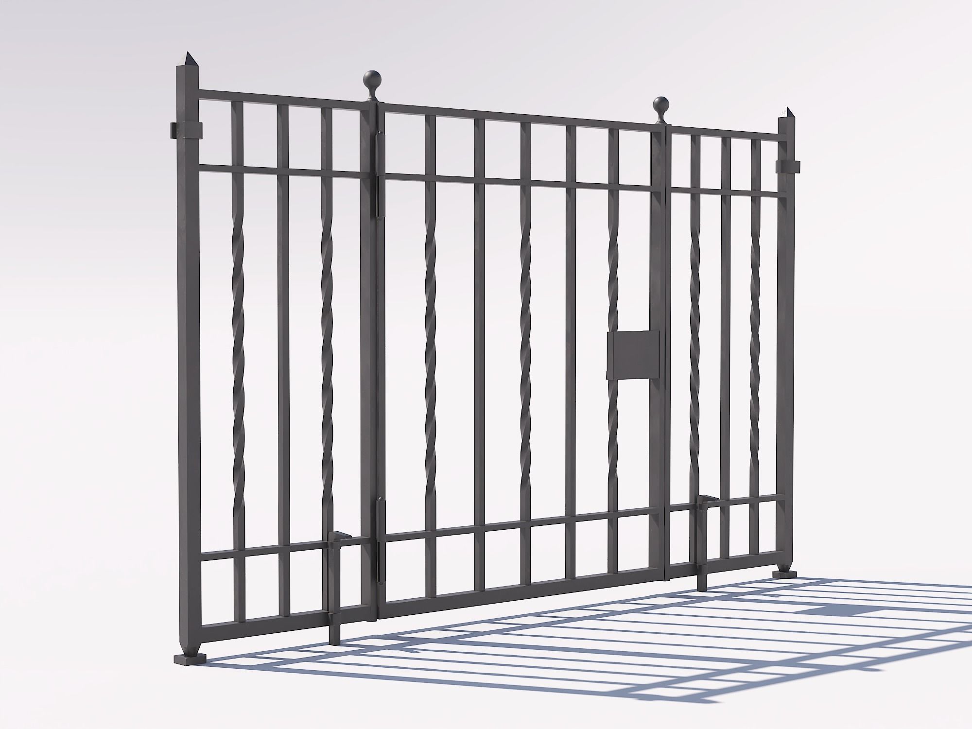Wrought iron gate 1 Low-poly 3D model_5