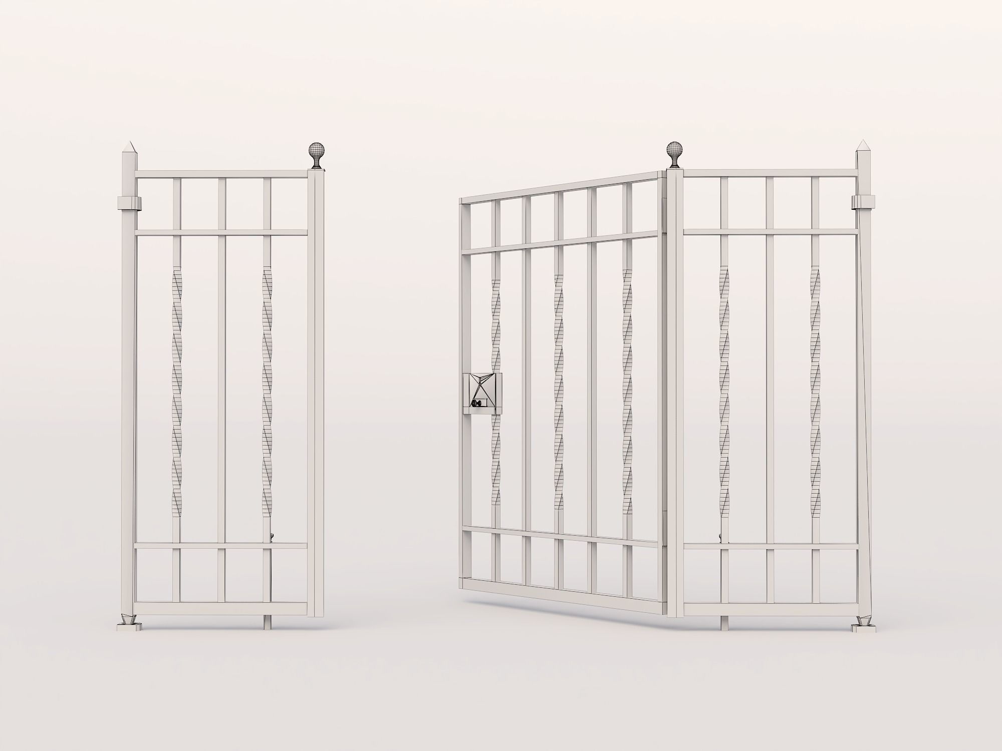 Wrought iron gate 1 Low-poly 3D model_13