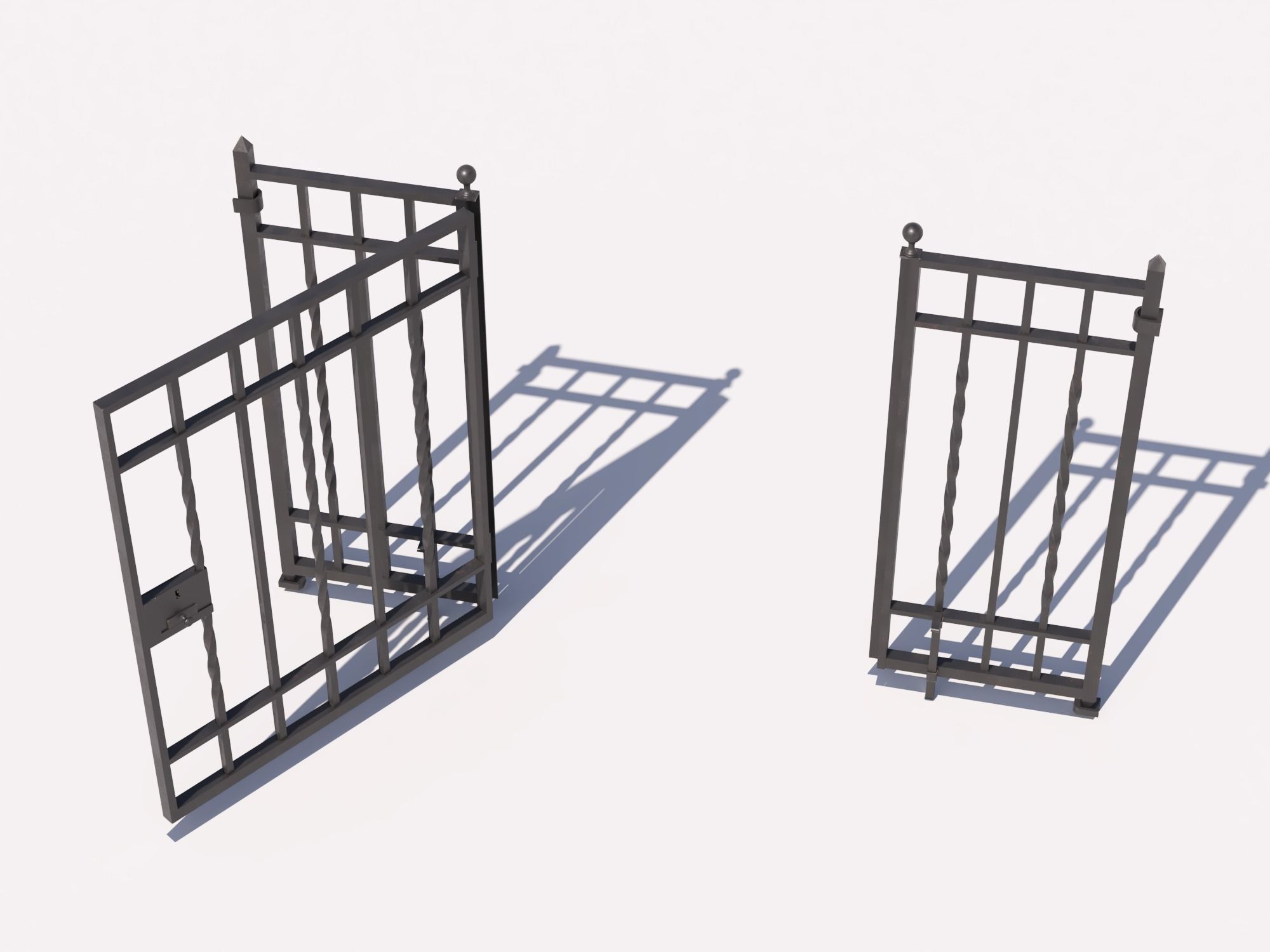 Wrought iron gate 1 Low-poly 3D model_1