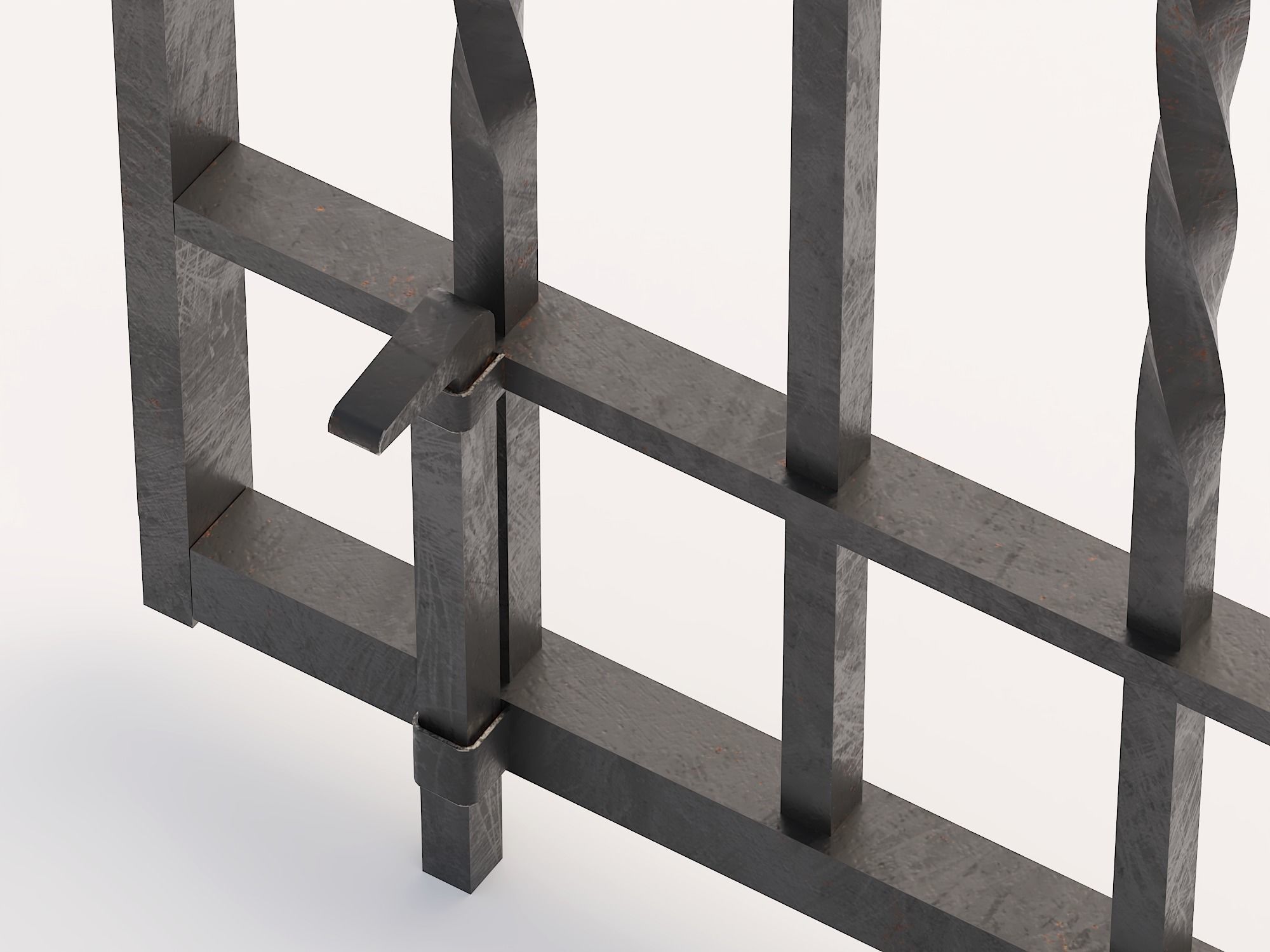 Wrought iron gate 1 Low-poly 3D model_10