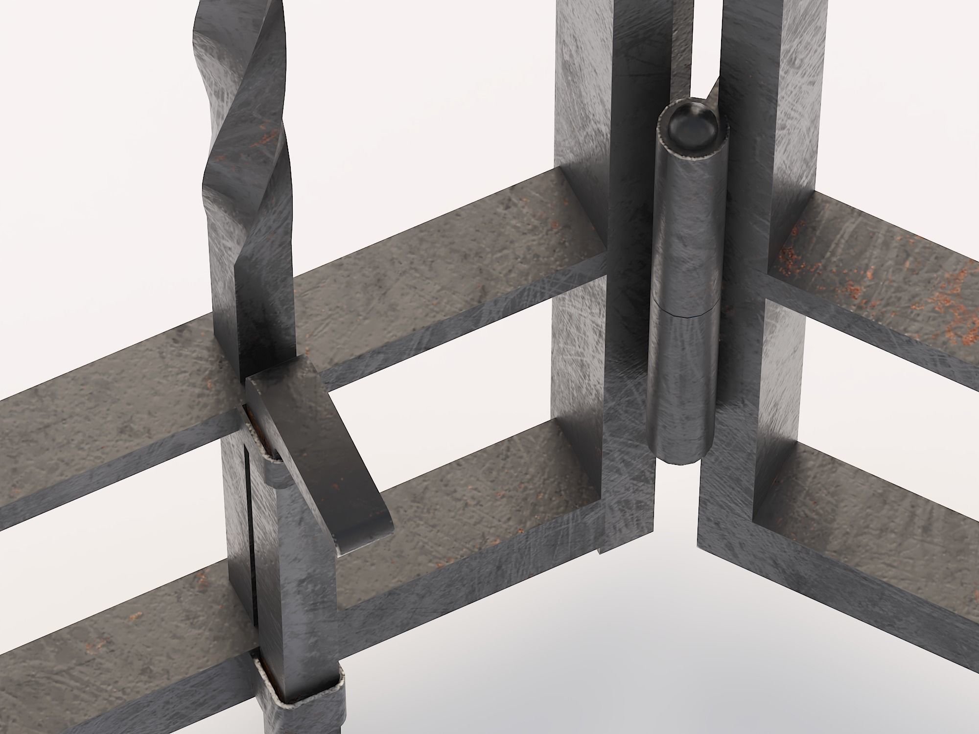 Wrought iron gate 1 Low-poly 3D model_11