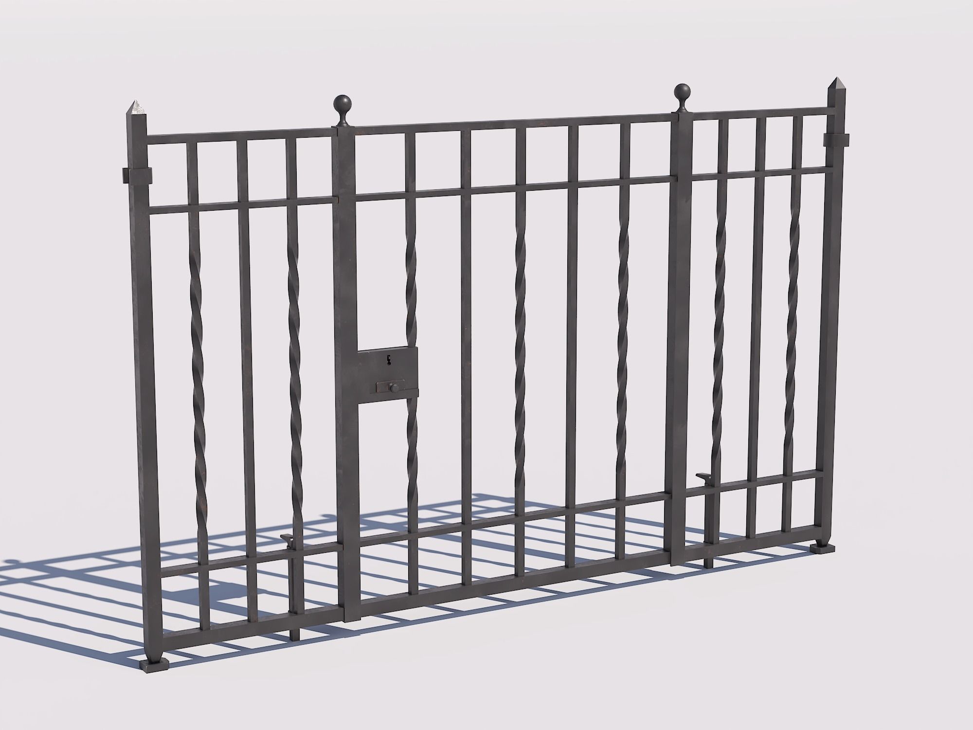 Wrought iron gate 1 Low-poly 3D model_2