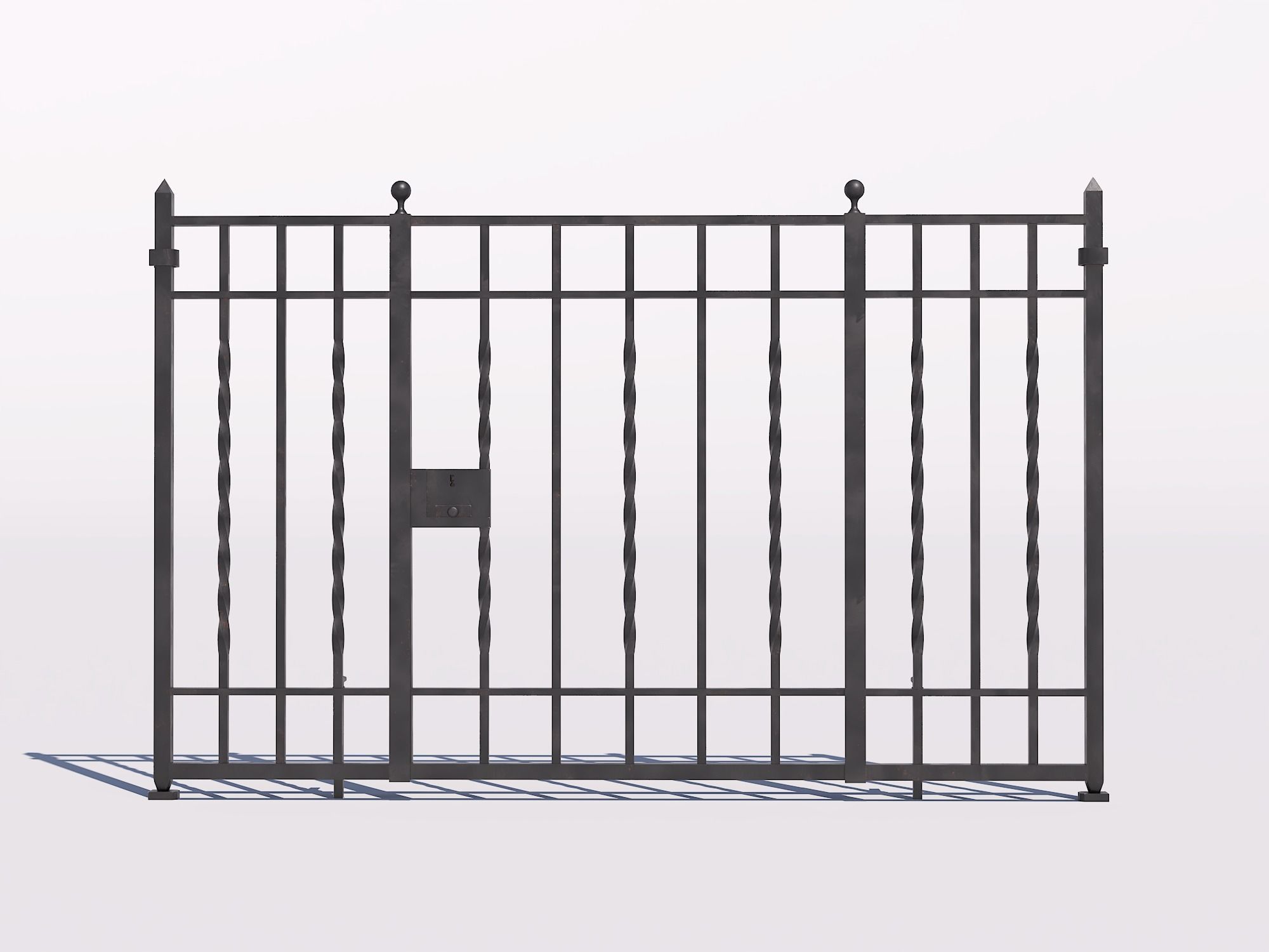 Wrought iron gate 1 Low-poly 3D model_3