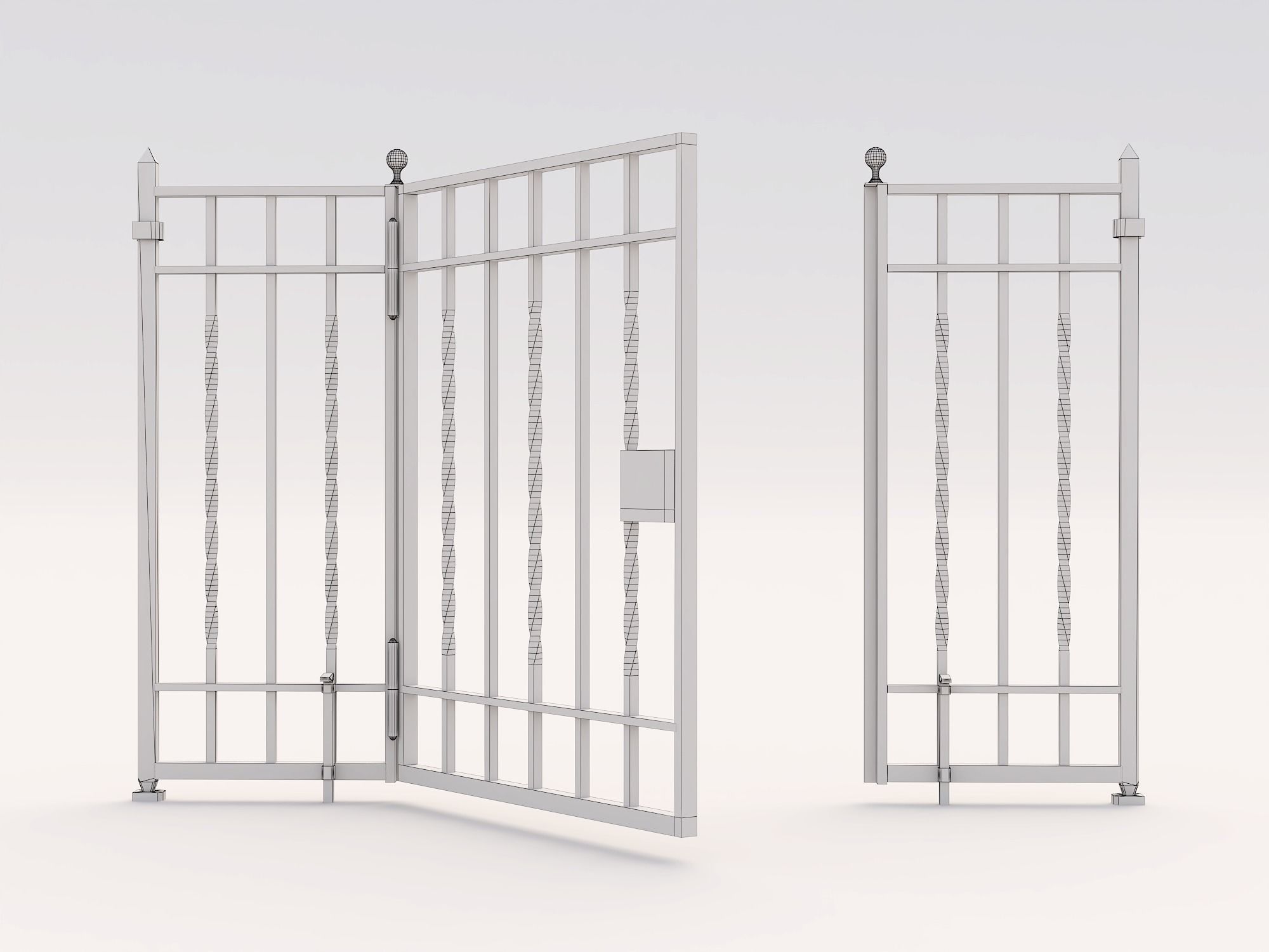 Wrought iron gate 1 Low-poly 3D model_14