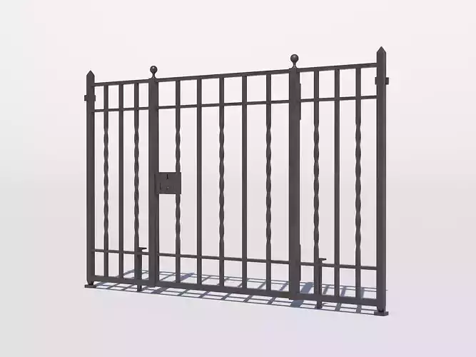 Wrought iron gate 1 Low-poly 3D model