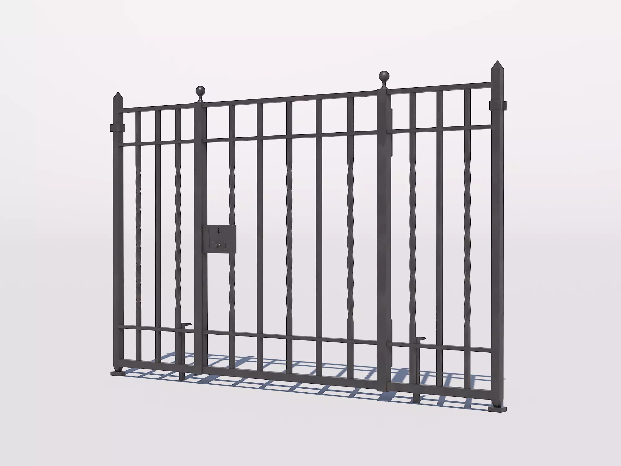 Wrought iron gate 1 Low-poly 3D model_0