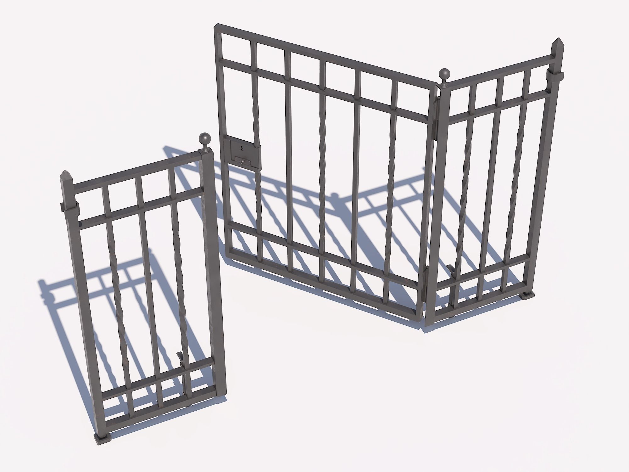Wrought iron gate 1 Low-poly 3D model_8