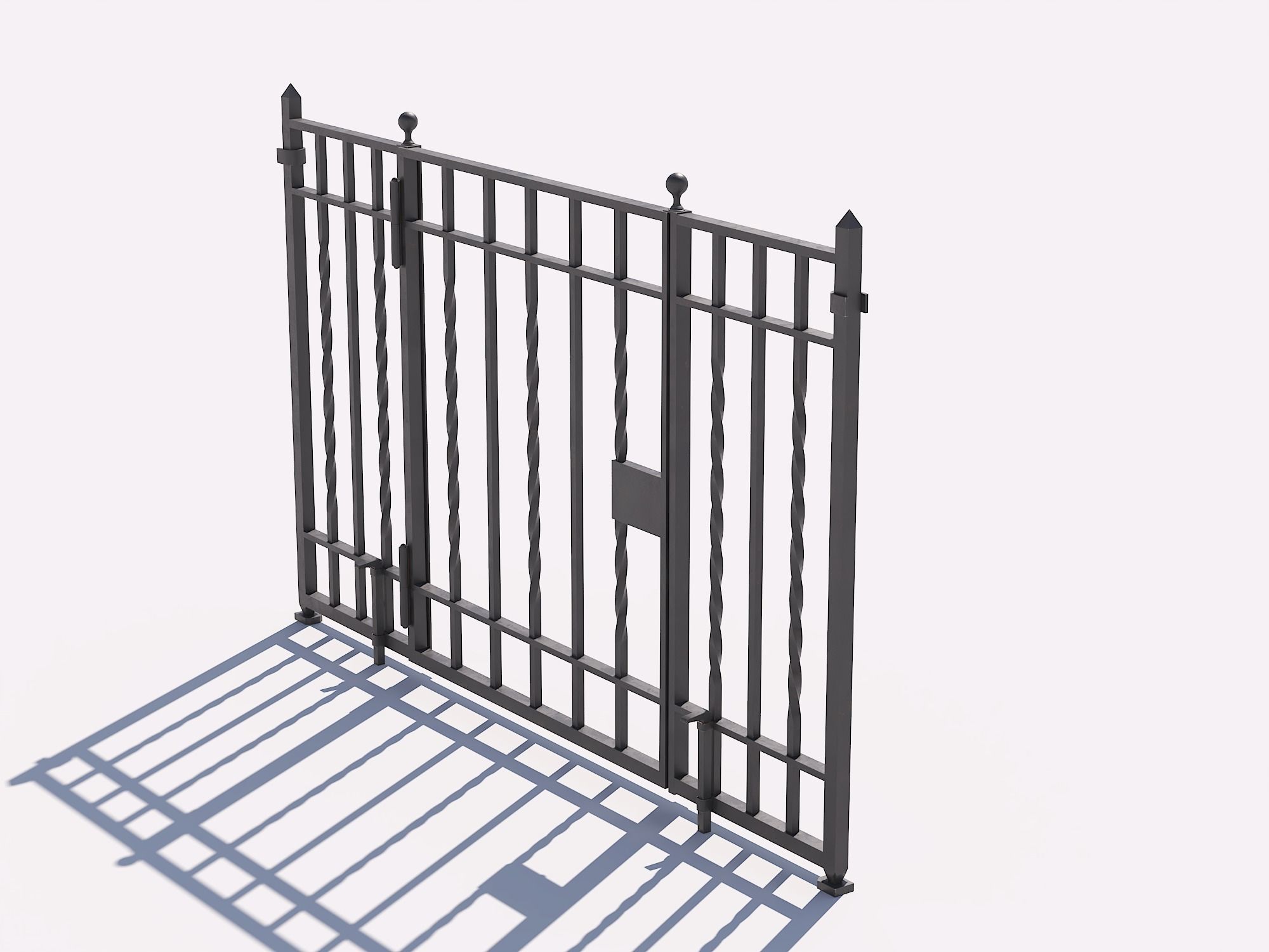 Wrought iron gate 1 Low-poly 3D model_7