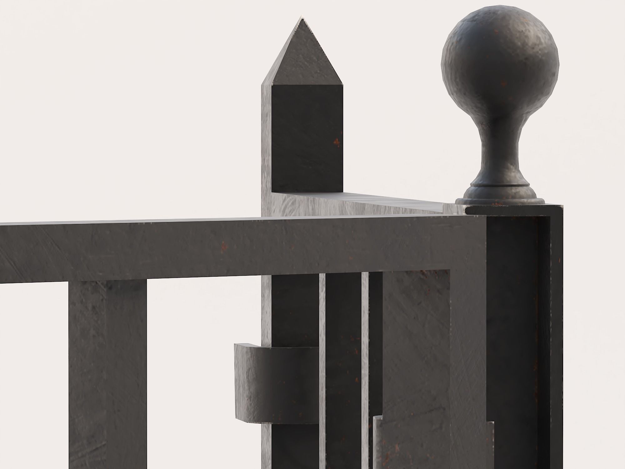 Wrought iron gate 1 Low-poly 3D model_12