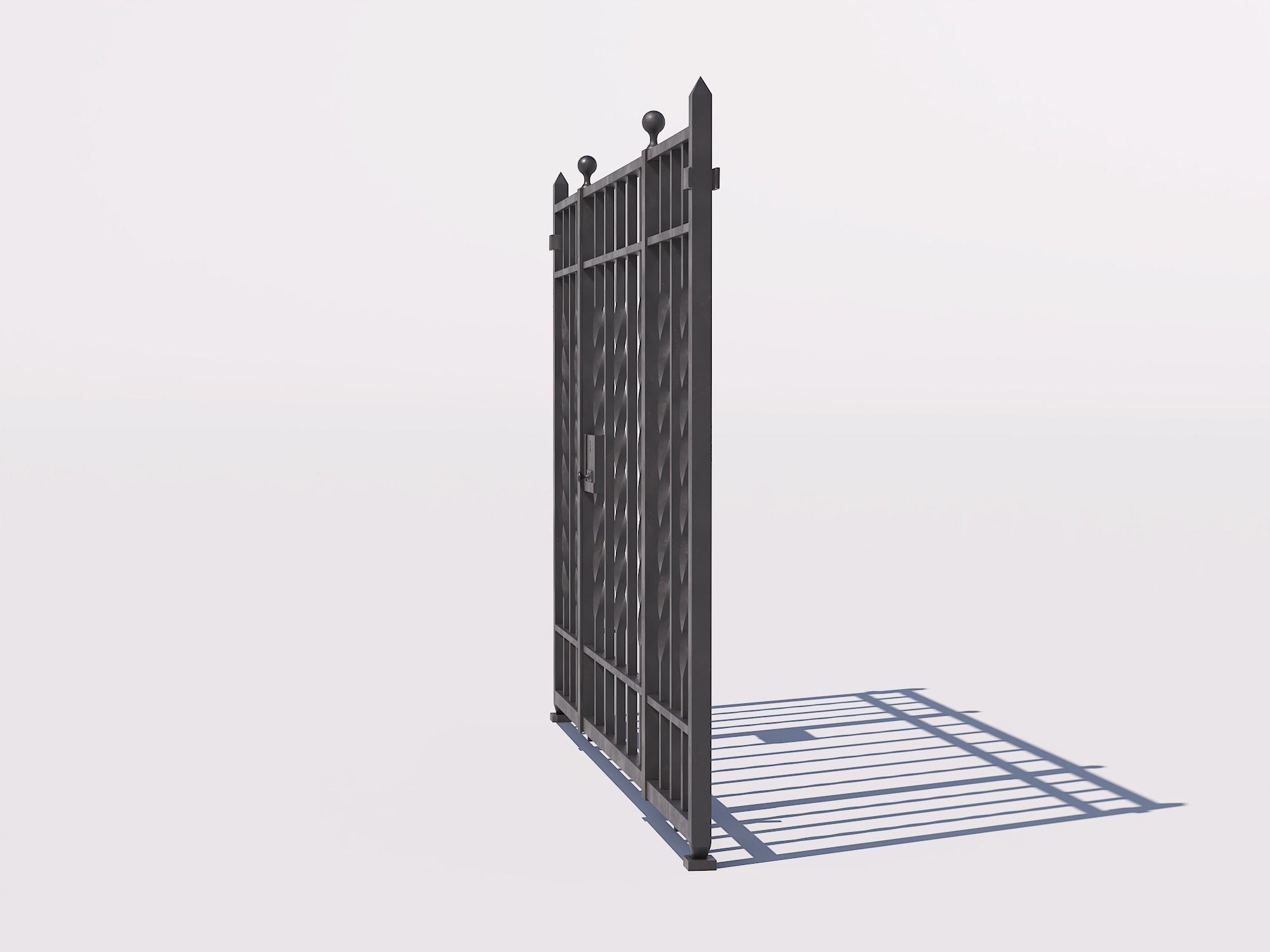 Wrought iron gate 1 Low-poly 3D model_4
