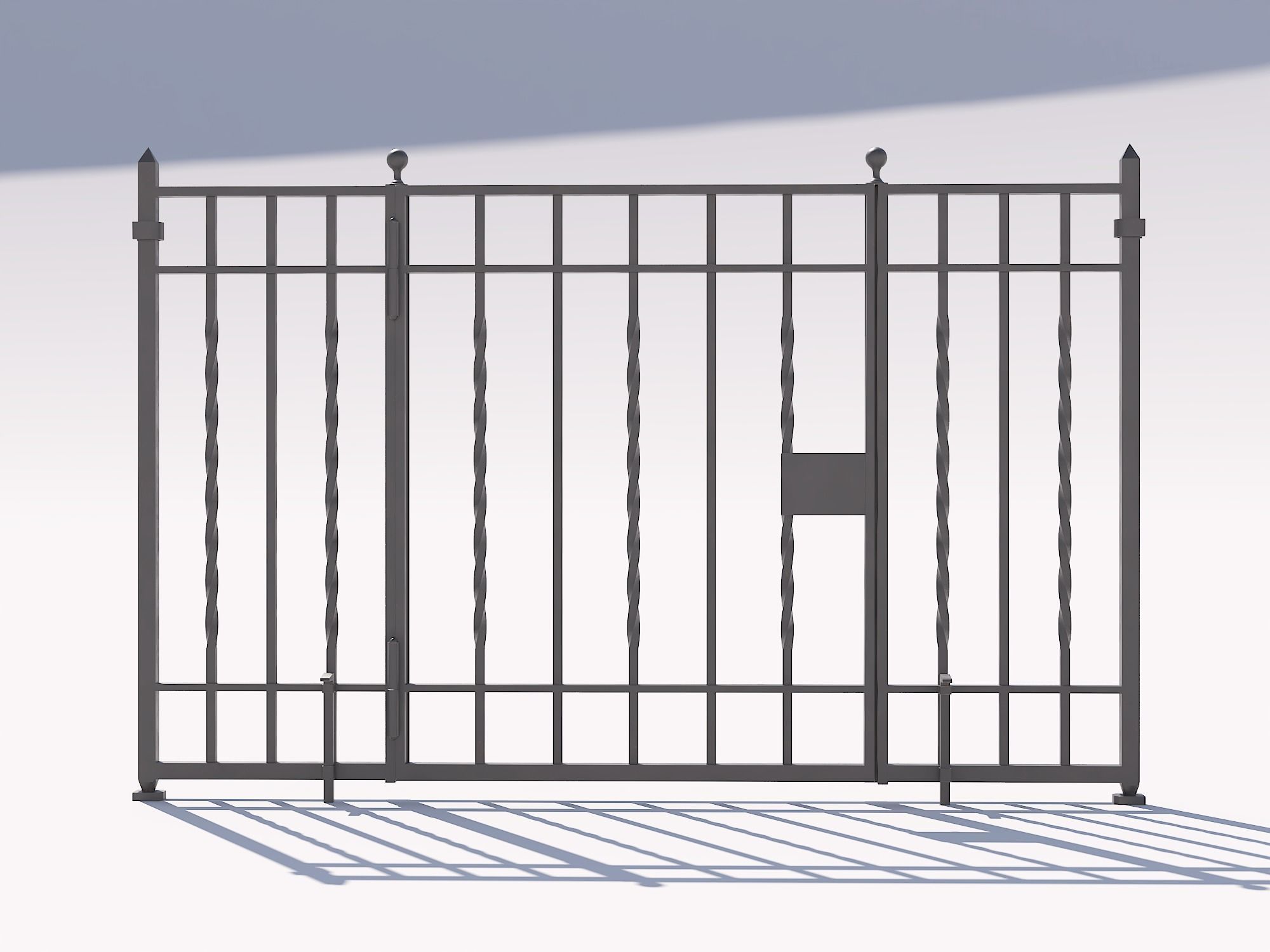 Wrought iron gate 1 Low-poly 3D model_6