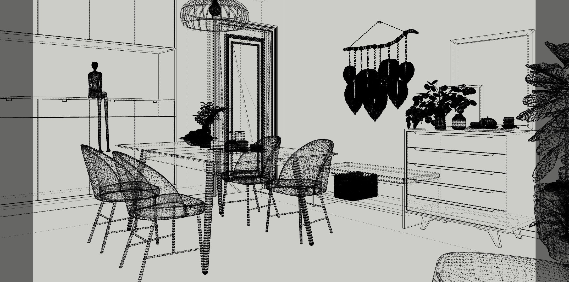 Scandinavian Living Room High Quality SketchUp 3D Model 3D model_9