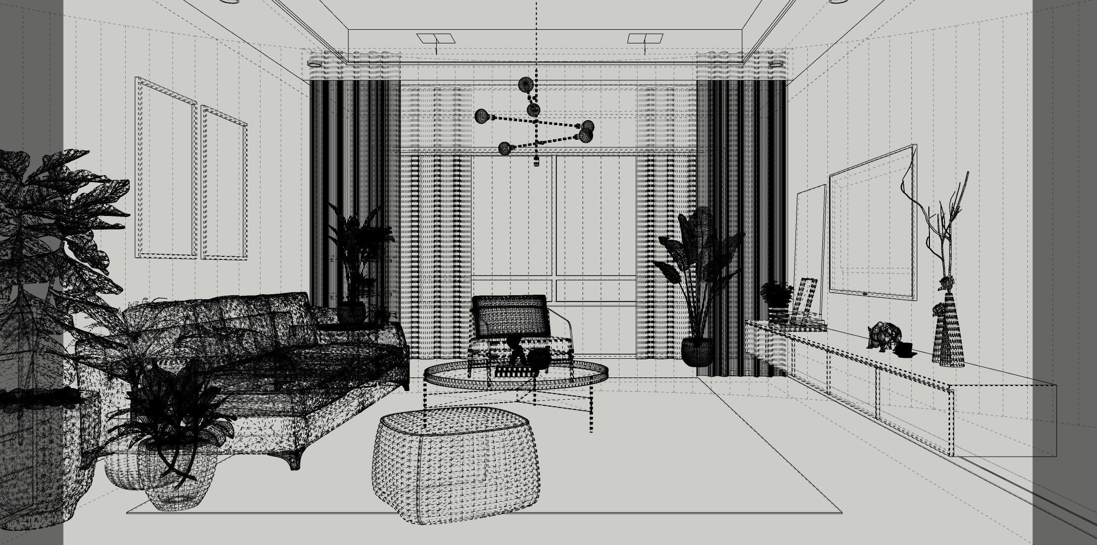 Scandinavian Living Room High Quality SketchUp 3D Model 3D model_3