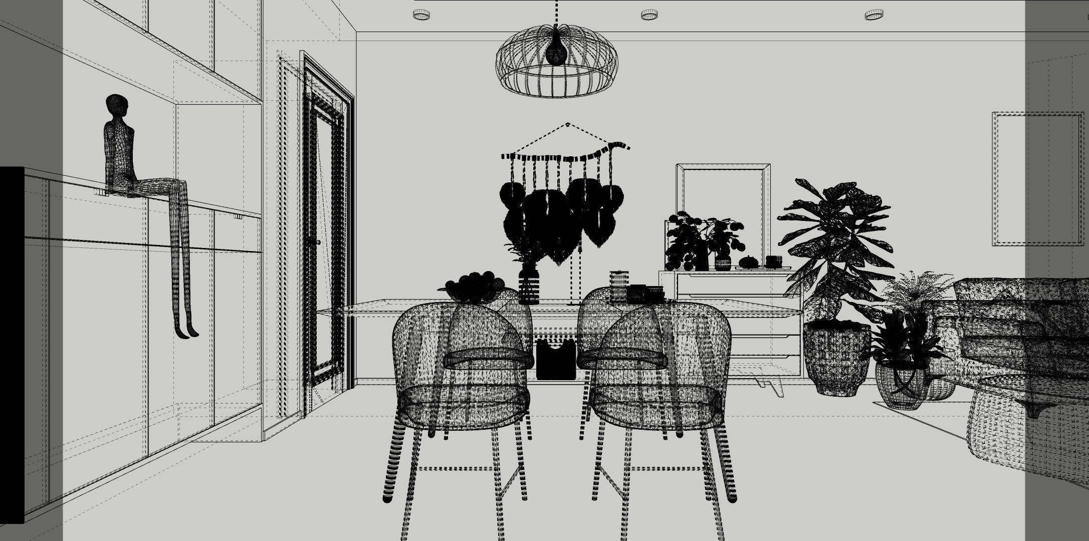 Scandinavian Living Room High Quality SketchUp 3D Model 3D model_5