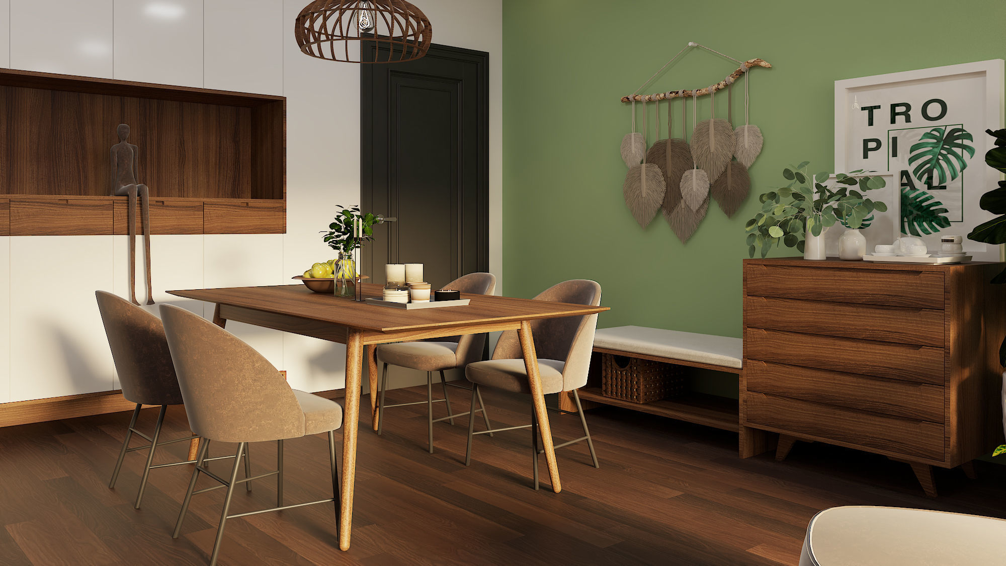 Scandinavian Living Room High Quality SketchUp 3D Model 3D model_8