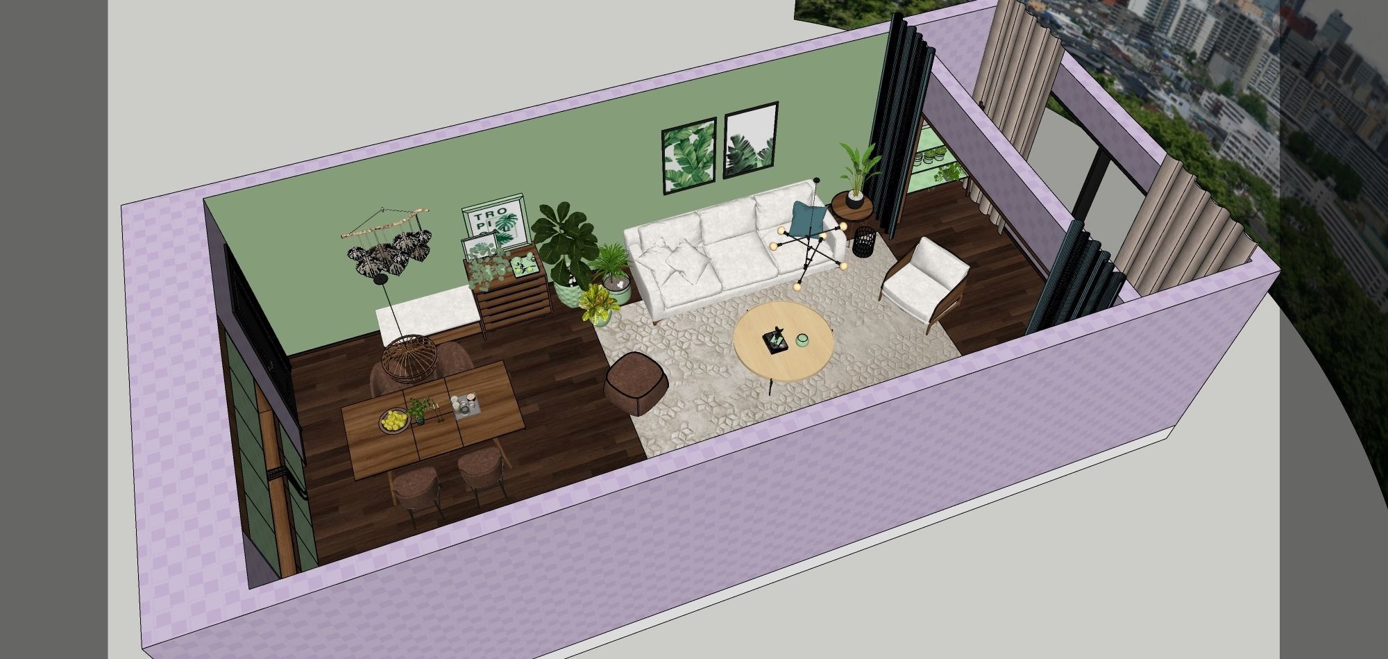 Scandinavian Living Room High Quality SketchUp 3D Model 3D model_10