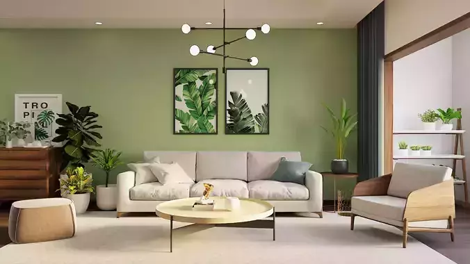 Scandinavian Living Room  High Quality SketchUp 3D Model 3D model
