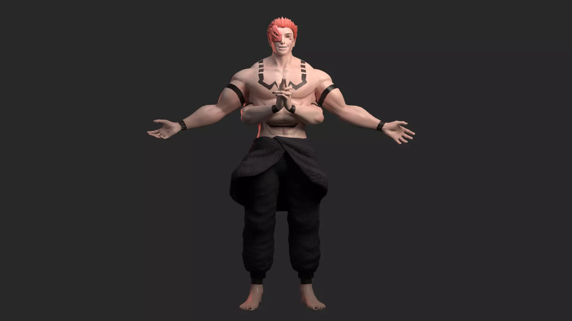 Sukuna 3D character model Low-poly 3D model_0