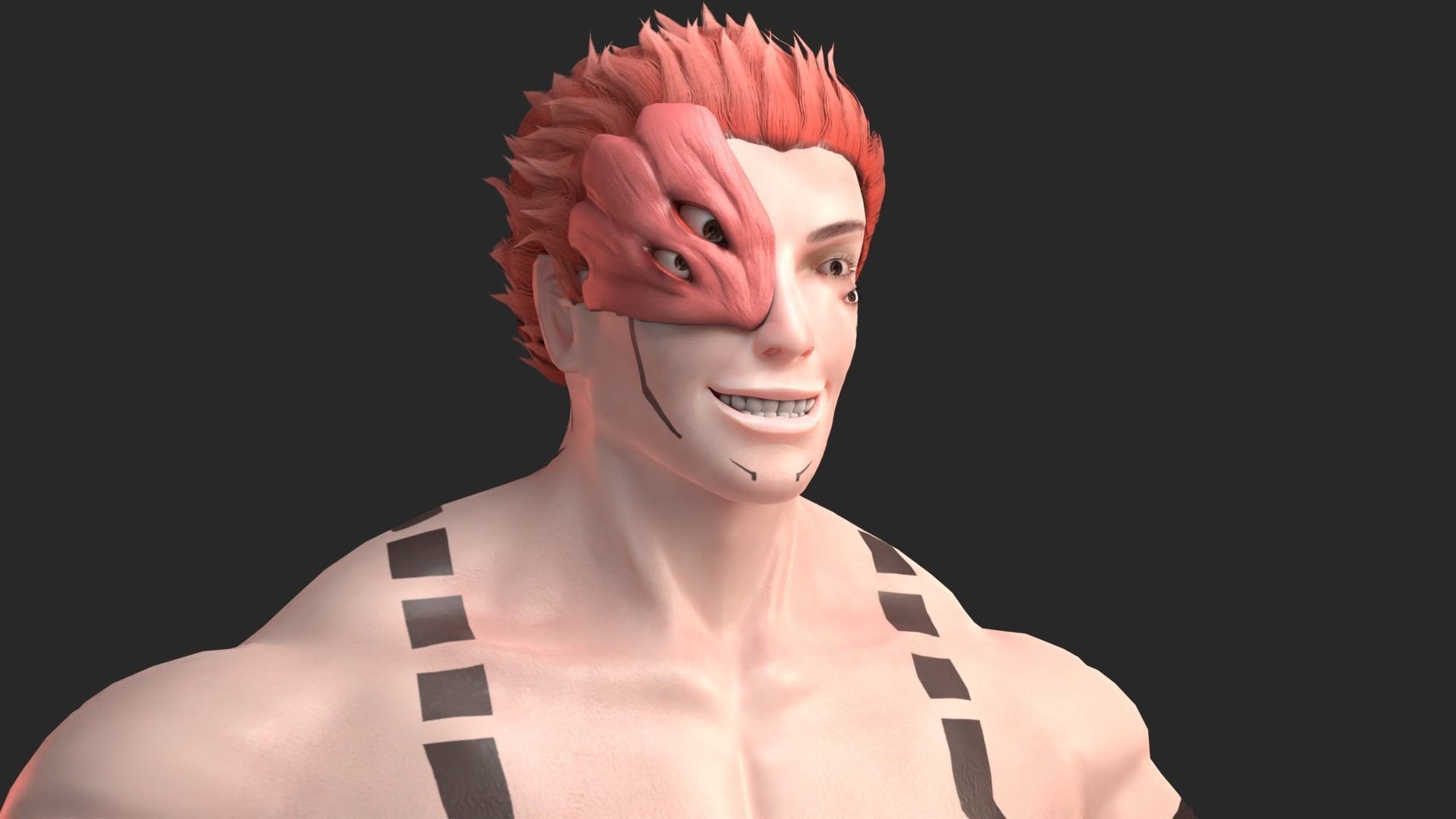 Sukuna 3D character model Low-poly 3D model_2