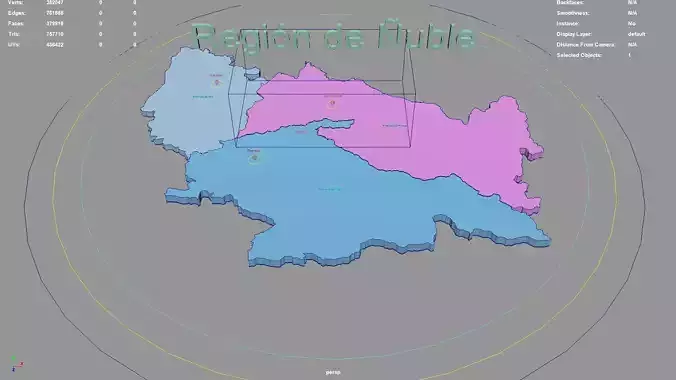 Region de Nuble  Chile map region geography political geographic