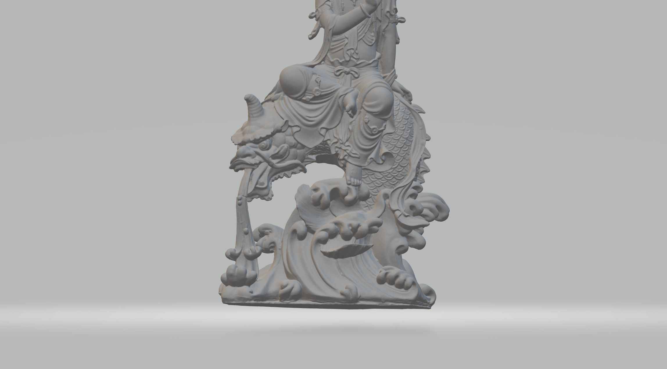 Fish and Beast Guanyin 3D print model_4