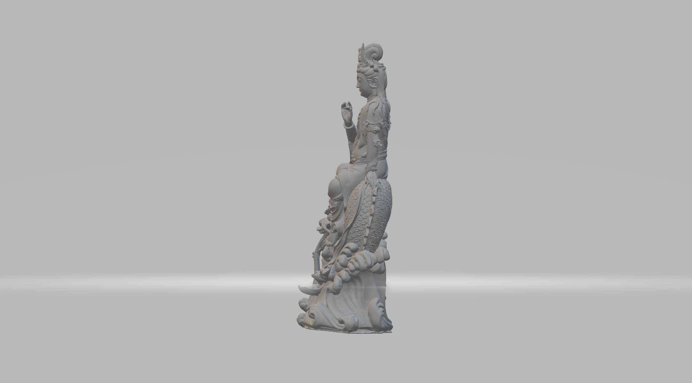 Fish and Beast Guanyin 3D print model_1