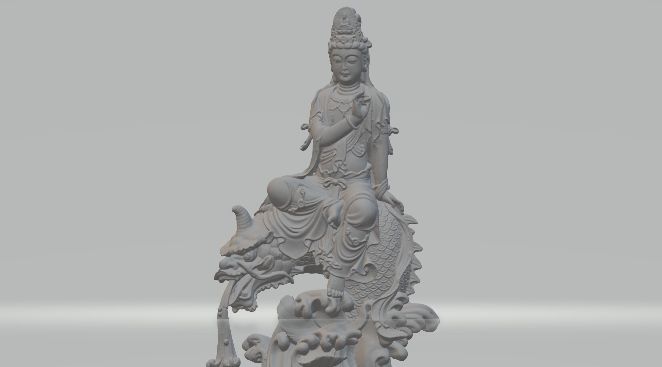 Fish and Beast Guanyin 3D print model_5