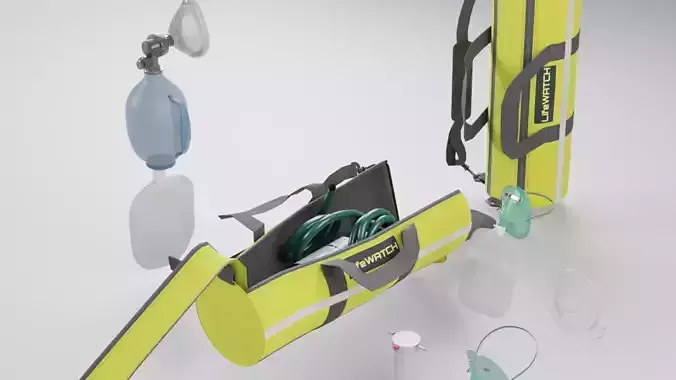 Medical Portable Oxygen Tank and CPR Lowpoly Asset Low-poly 3D model