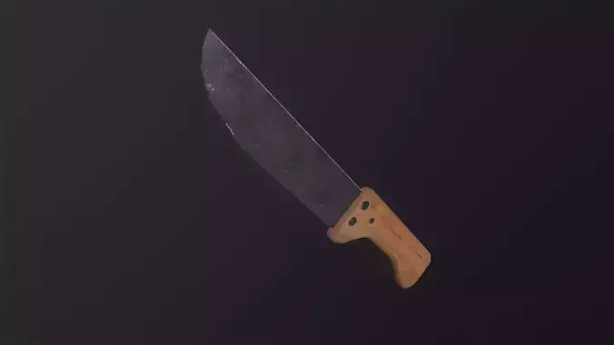 Dirty Old Kitchen Knife 3D Model