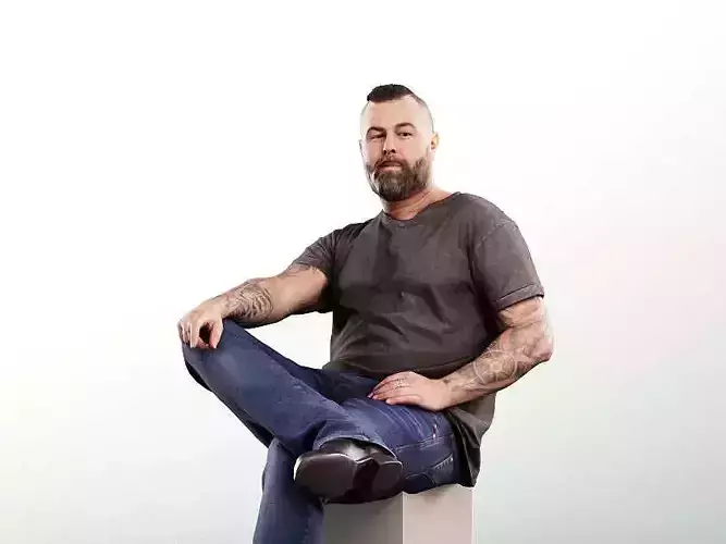 Olaf 13334 - Sitting Casual Man Low-poly 3D model