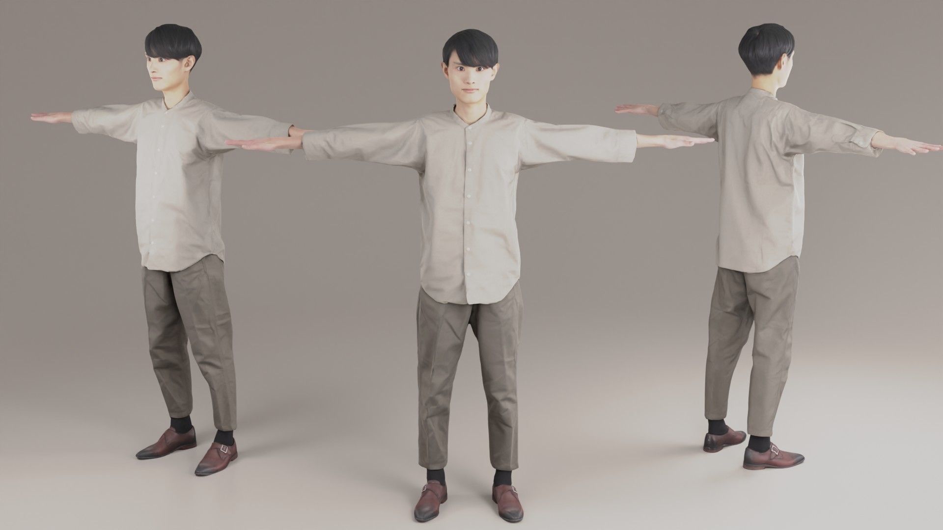 Asian Man Animation 3D 153 Toshi Low-poly 3D model_2