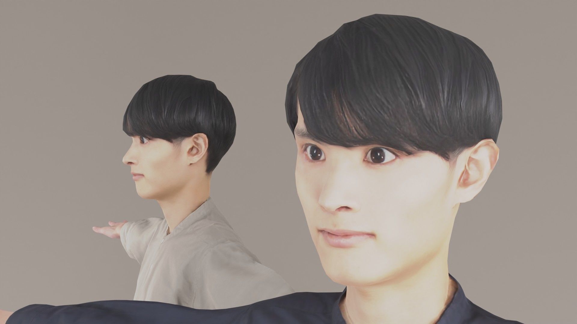 Asian Man Animation 3D 153 Toshi Low-poly 3D model_3