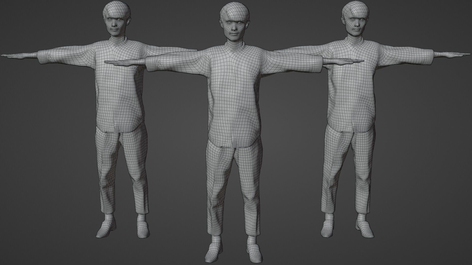 Asian Man Animation 3D 153 Toshi Low-poly 3D model_1