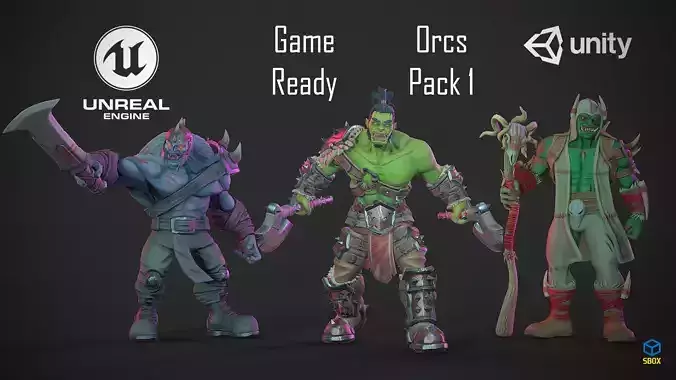 Orcs Pack 1 Low-poly 3D model