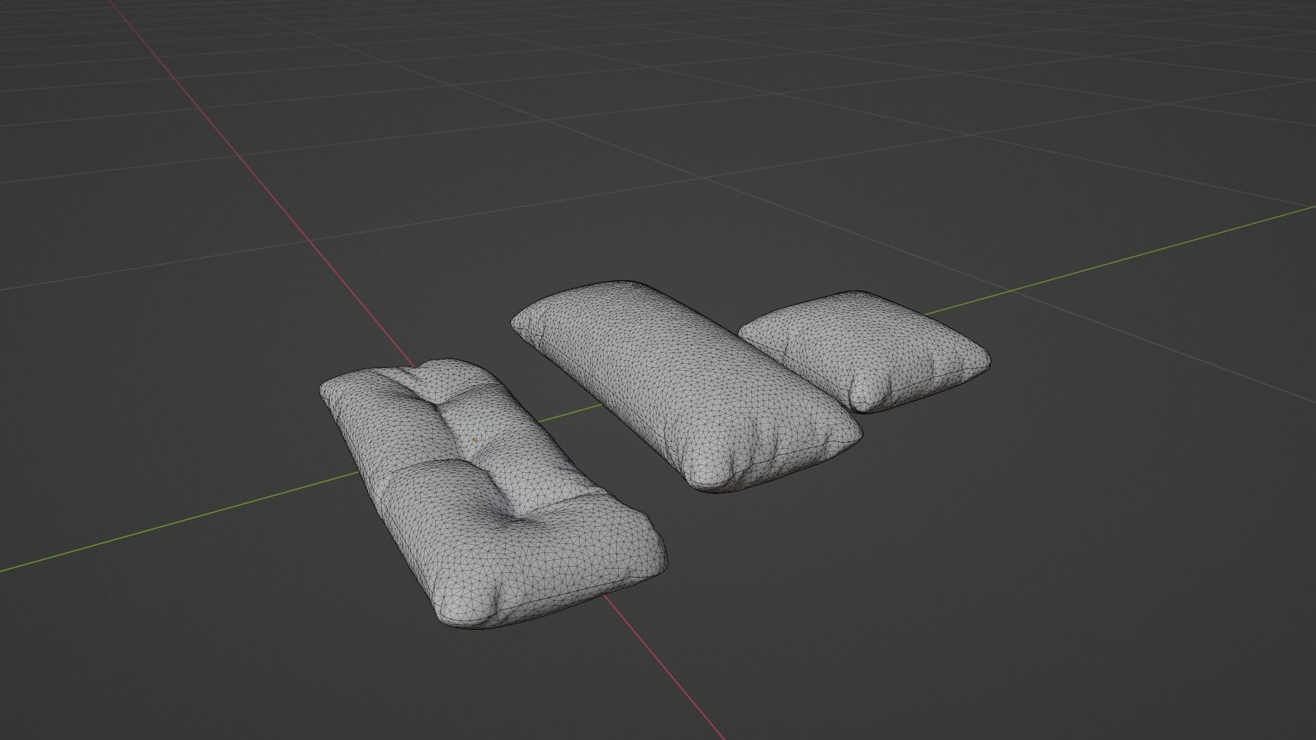 Pillow Low-poly 3D model_7